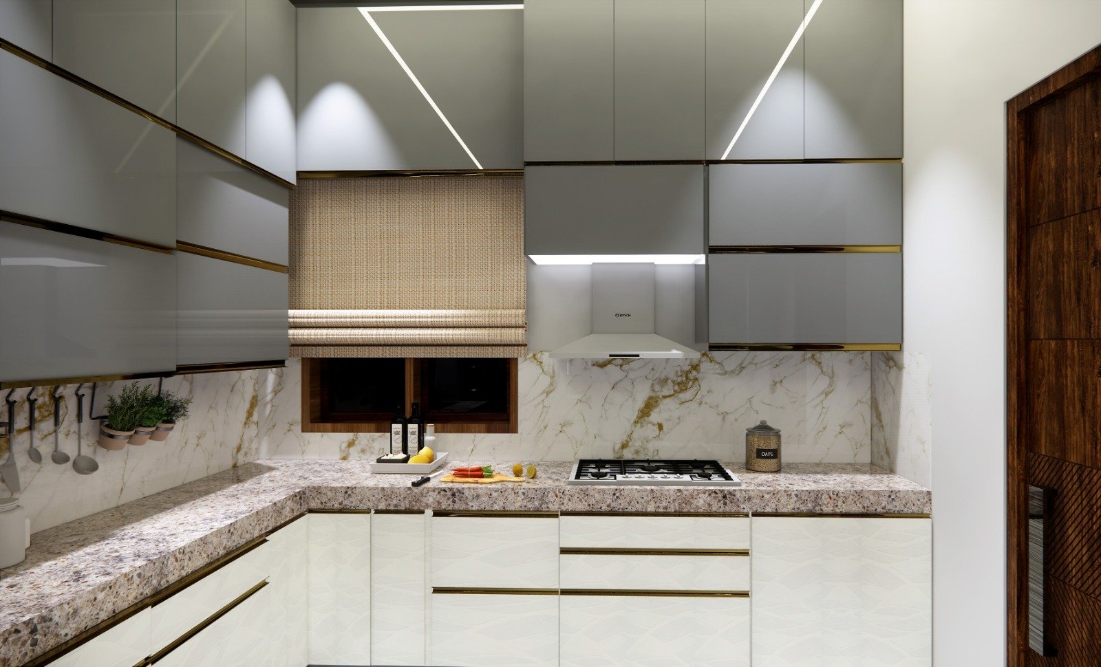 Handleless Modular Kitchen